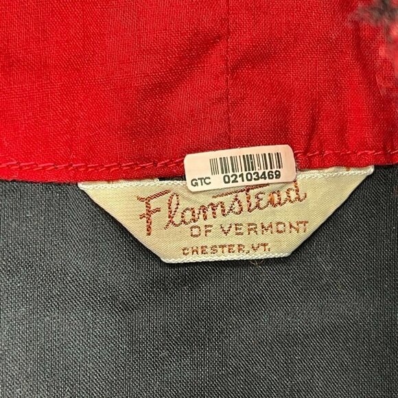 Flamstead of Vermont Vintage Red & Black Wool Poncho Cape Jacket - Picture 8 of 10